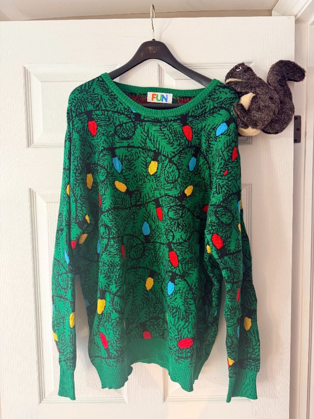 Fun.com Christmas Tree Ugly Christmas Sweater with Squirrel – 2X